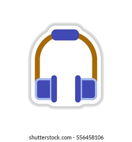 color label design earphones of music headphones