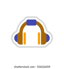 color label design earphones of music headphones