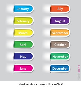 Color  labels month vector for your design