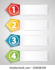 color labels with numbers for various options