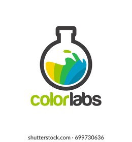 Color Laboratory Logo designs, Fun Laboratory Logo template vector illustration