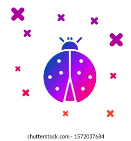 Color Ladybug icon isolated on white background. Gradient random dynamic shapes. Vector Illustration