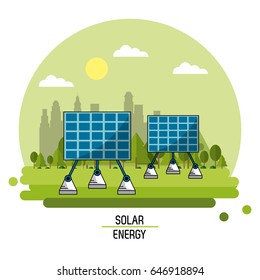 color landscape image solar energy panels