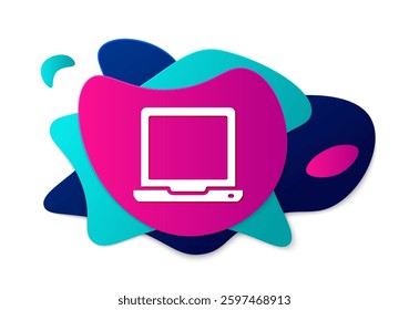 Color Laptop icon isolated on white background. Computer notebook with empty screen sign. Abstract banner with liquid shapes. Vector