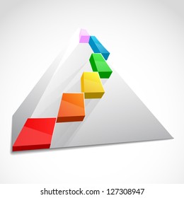 Color layered pyramid. Business concept