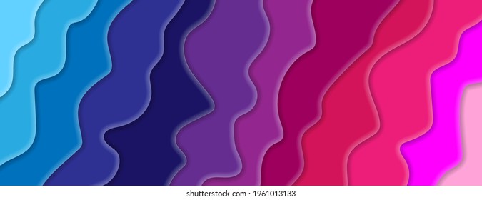 Color layers. Abstract background with paper cut shapes