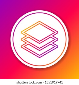 Color Layers line icon isolated on color background. Circle white button. Vector Illustration