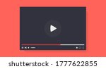 Color layout of the video player interface. Player window for a blog, stream, or promotion. Vector illustration