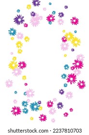 Color Leaf Background White Vector. Flower Handsome Tile. Multi-colored Petal Graceful. Decor Illustration. Element Purple Floral.