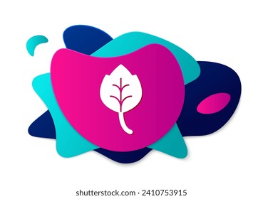 Color Leaf icon isolated Color background. Leaves sign. Fresh natural product symbol. Abstract banner with liquid shapes. Vector