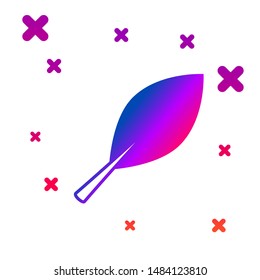 Color Leaf icon isolated on white background. Fresh natural product symbol. Gradient random dynamic shapes. Vector Illustration