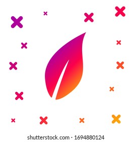 Color Leaf icon isolated on white background. Gradient random dynamic shapes. Vector Illustration