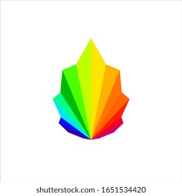 Color leaf and shutter lens for nature photographer logo vector inspiration
