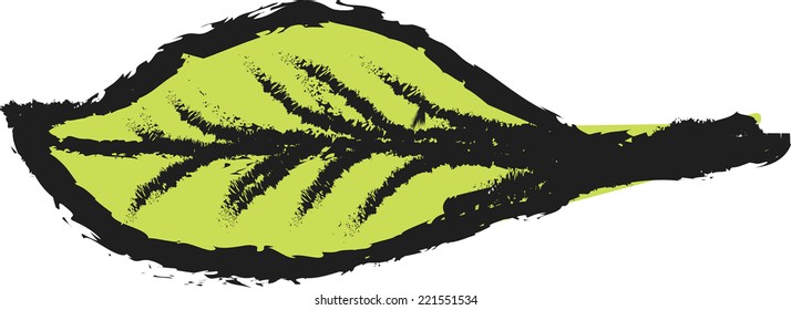 color leaf tree simple doodle charcoal