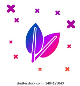 Color Leafs icon isolated on white background. Fresh natural product symbol. Gradient random dynamic shapes. Vector Illustration