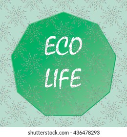 Color leaves abstract background and space for text in center, eco concept, spring fresh/ Vector illustration 