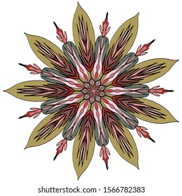 Color Leaves of different plants and trees, snowballs. Cartoon vector illustration