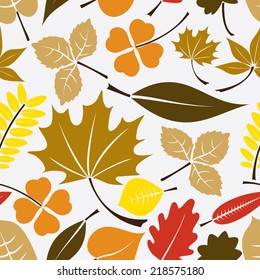 color leaves icon seamless pattern eps10