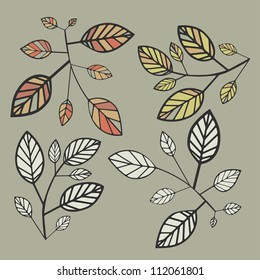 color leaves. Vector illustration, eps10