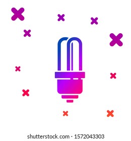 Color LED light bulb icon isolated on white background. Economical LED illuminated lightbulb. Save energy lamp. Gradient random dynamic shapes. Vector Illustration