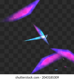 Color Lens Vector Transparent Background. Holo Flash Laser Pattern. Glow Sparkle Cool Poster. Neon Christmas Cristal Template.