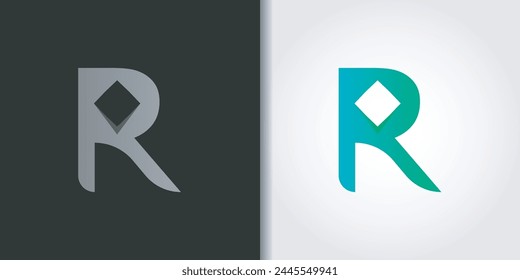 color letter r logo set