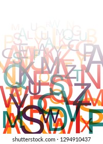 Color letters on white background
