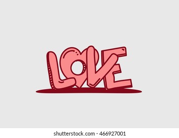 Color letters vector illustration. Love concept