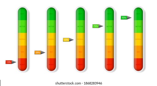 Color level indicator. Progress bar template. Vector illustartion