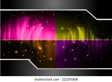 Color Light Abstract Technology background for computer graphic website and internet. stars, aura. beam. fire.