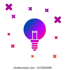 Color Light bulb with concept of idea icon isolated on white background. Energy and idea symbol. Inspiration concept. Gradient random dynamic shapes. Vector Illustration
