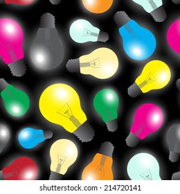 color light bulbs - light source seamless pattern eps10