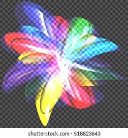 Color light burst on a transparent background. Vector illustration.
