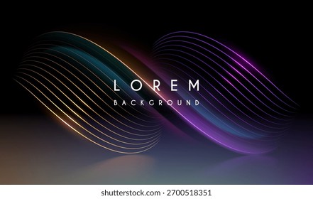 Color light lines background with glow effect