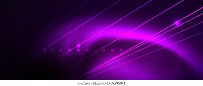 Luz de cor com linhas, fundo do espaço exterior, raios brilhantes, modelo vetorial
