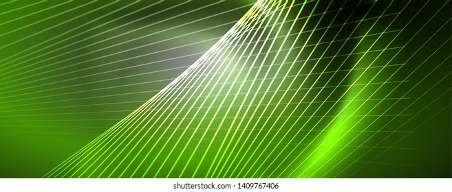 Luz de color con líneas, fondo del espacio exterior, rayos brillantes, plantilla vectorial