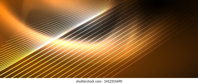 Luz de cor com linhas, fundo do espaço exterior, raios brilhantes, modelo vetorial