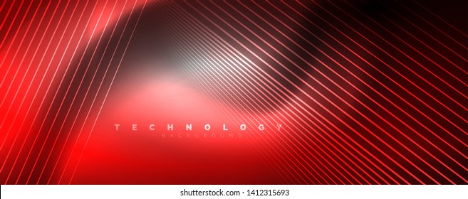 Luz de color con líneas, fondo del espacio exterior, rayos brillantes, plantilla vectorial