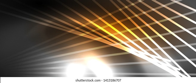 Farblicht mit Linien, Hintergrund im Weltraum, helle Strahlen, Vektorgrafik-Vorlage