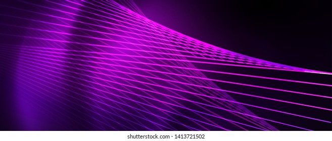 Color light with lines, outer space background, bright rays, vector template