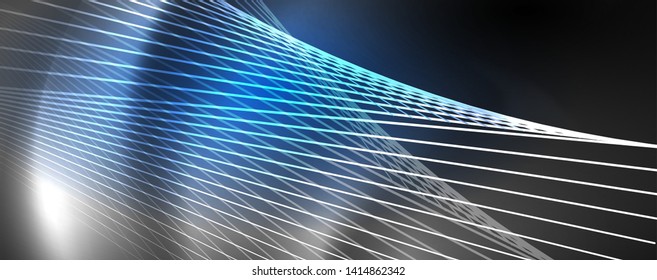 Color light with lines, outer space background, bright rays, vector template