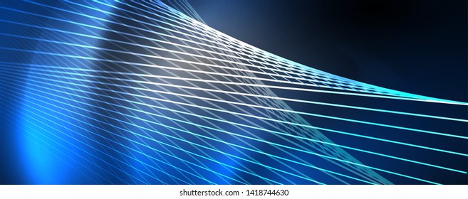 Farblicht mit Linien, Hintergrund im Weltraum, helle Strahlen, Vektorgrafik-Vorlage