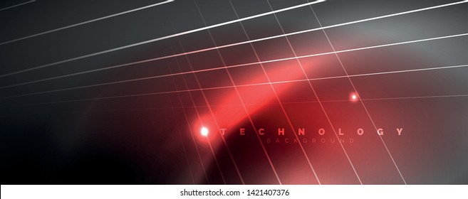 Color light with lines, outer space background, bright rays, vector template