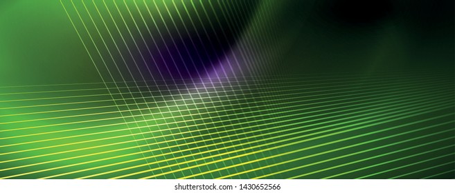 Color light with lines, outer space background, bright rays, vector template
