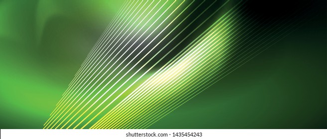 Farblicht mit Linien, Hintergrund im Weltraum, helle Strahlen, Vektorgrafik-Vorlage