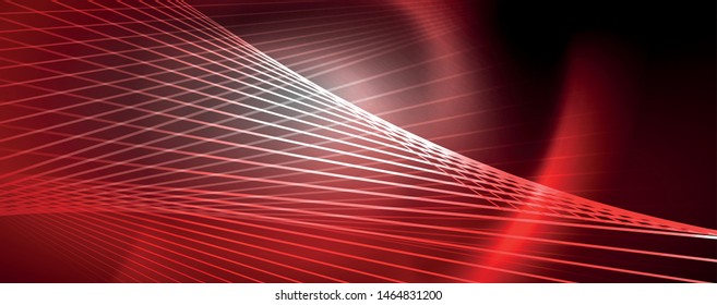 Color light with lines, outer space background, bright rays, vector template