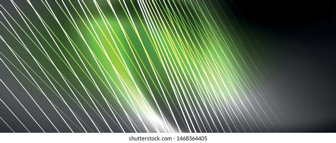 Luz de color con líneas, fondo del espacio exterior, rayos brillantes, plantilla vectorial