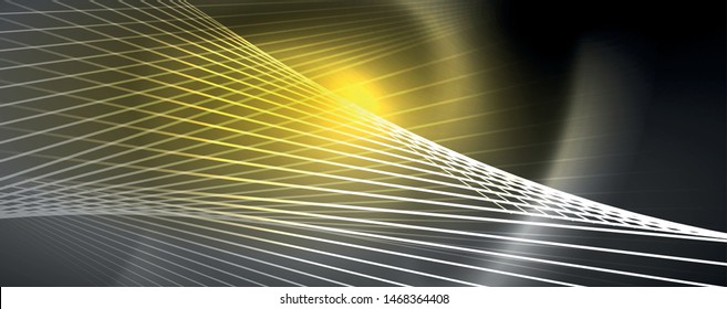Farblicht mit Linien, Hintergrund im Weltraum, helle Strahlen, Vektorgrafik-Vorlage