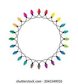 Color light with string for special holiday celebration decoration. vector illustration