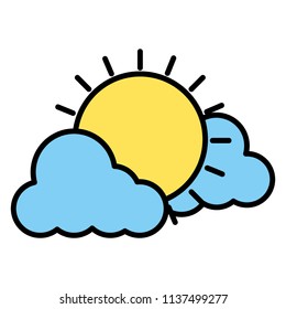 color light sun with fluffy clouds weather